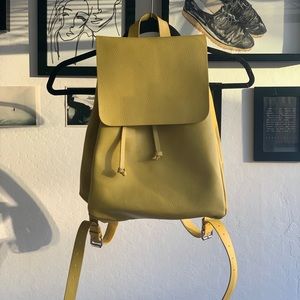 Vegan Leather Yellow Backpack